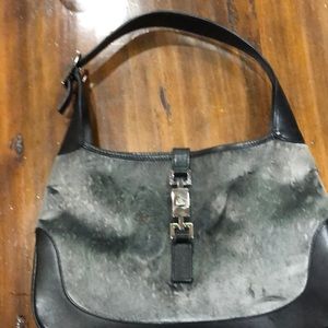 Vintage Gucci crushed velvet/leather handdbag